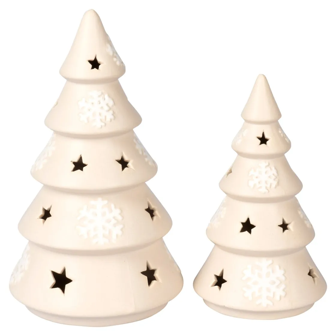 Weihnachtsdekoration·Weihnachtsbeleuchtung|Dekofiguren|Die moderne Hausfrau LED-Deko "Winter-Tanne" Set bestehend aus groß und klein