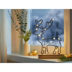 Dekofiguren|Herbstdekoration|Die moderne Hausfrau LED-Dekofigur "Rentier" mit Standfuß