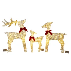 Gartendekoration ·Gartenfiguren|Gartendekoration ·Led-Leuchten|Die moderne Hausfrau LED-Dekofigur "Rentierfamilie"