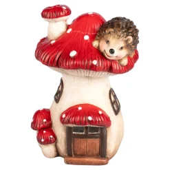 Dekofiguren|Herbstdekoration|Die moderne Hausfrau LED-Dekofigur-Pilzhaus Igel