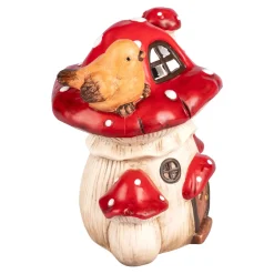 Die moderne Hausfrau LED-Dekofigur-Pilzhaus Vogel