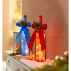 Weihnachtsdekoration·Weihnachtsbeleuchtung|Dekofiguren|Die moderne Hausfrau LED-Deko-Flasche rot