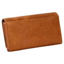 Geldbörsen|Die moderne Hausfrau Lederbörse „Hibiskus“ cognac