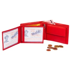 Damen Die moderne Hausfrau Lederbörse „Sicherheitsfach“ mit Initialen rot