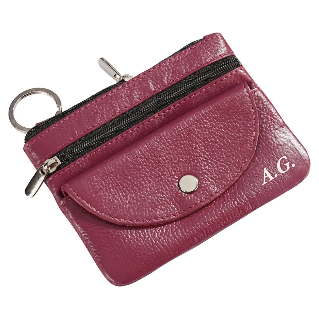 Schmuck & Uhren ·Schlüsselanhänger|Die moderne Hausfrau Leder-Schlüsseletui personalisiert mit Initialen
