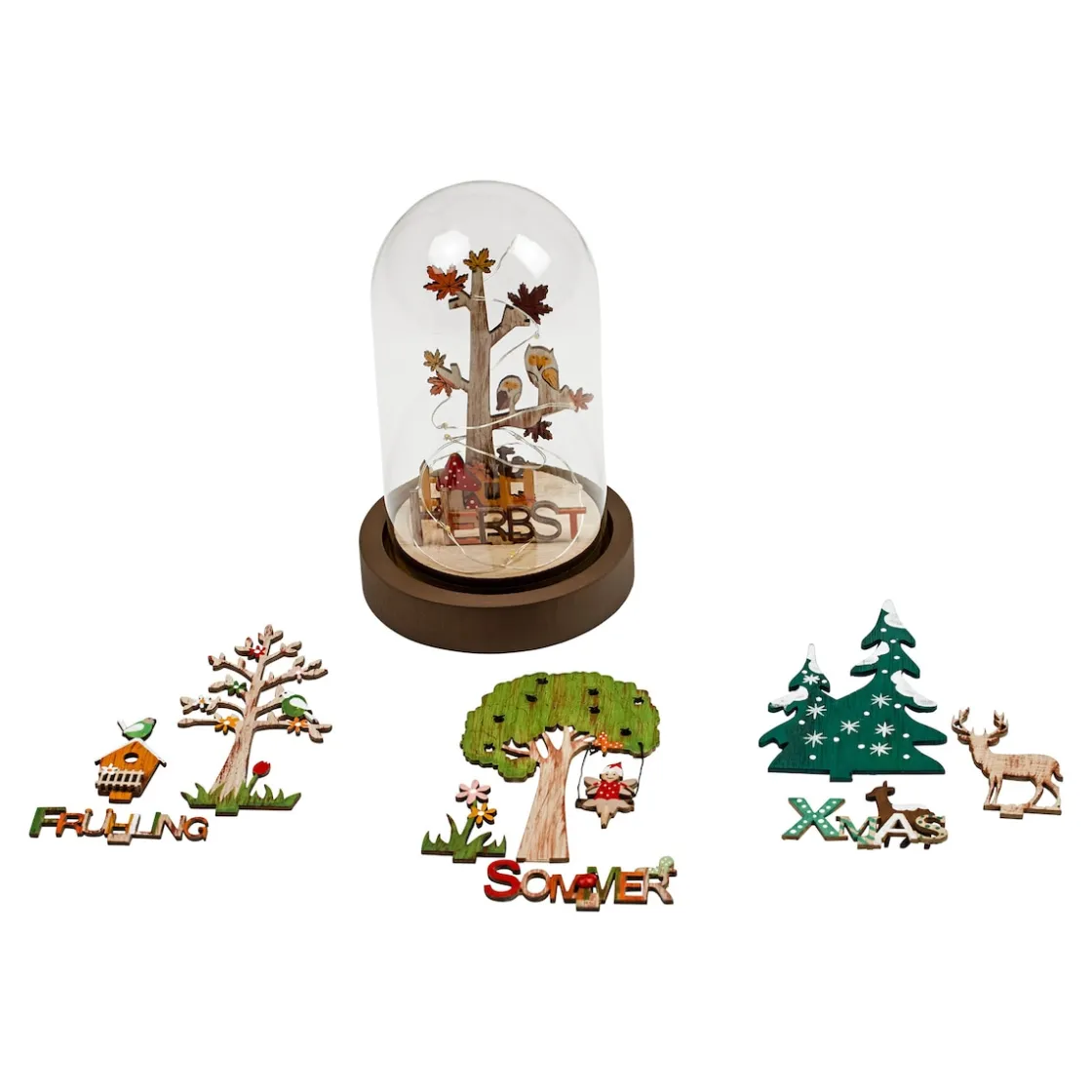 Dekofiguren|Die moderne Hausfrau LED-Glasdeko "4 Jahreszeiten"