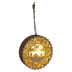 Dekofiguren|Die moderne Hausfrau LED-Holzdeko „Eid Mubarak“
