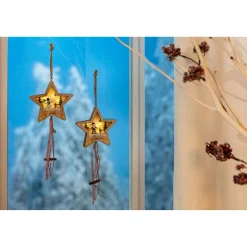 Weihnachtsdekoration·Weihnachtsbeleuchtung|Weihnachtsdekoration·Weitere Weihnachtsdeko|Die moderne Hausfrau LED-Holzsterne, 2 Stück