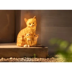 Gartendekoration ·Gartenfiguren|Gartendekoration ·Solarleuchten|Die moderne Hausfrau LED-Katzenfamilie