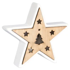 Dekofiguren|Die moderne Hausfrau LED-Keramik-Dekofigur „Stern“