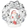 Weihnachtsdekoration·Weihnachtsbeleuchtung|Dekofiguren|Die moderne Hausfrau LED-Keramikfigur „Santa im Kranz“