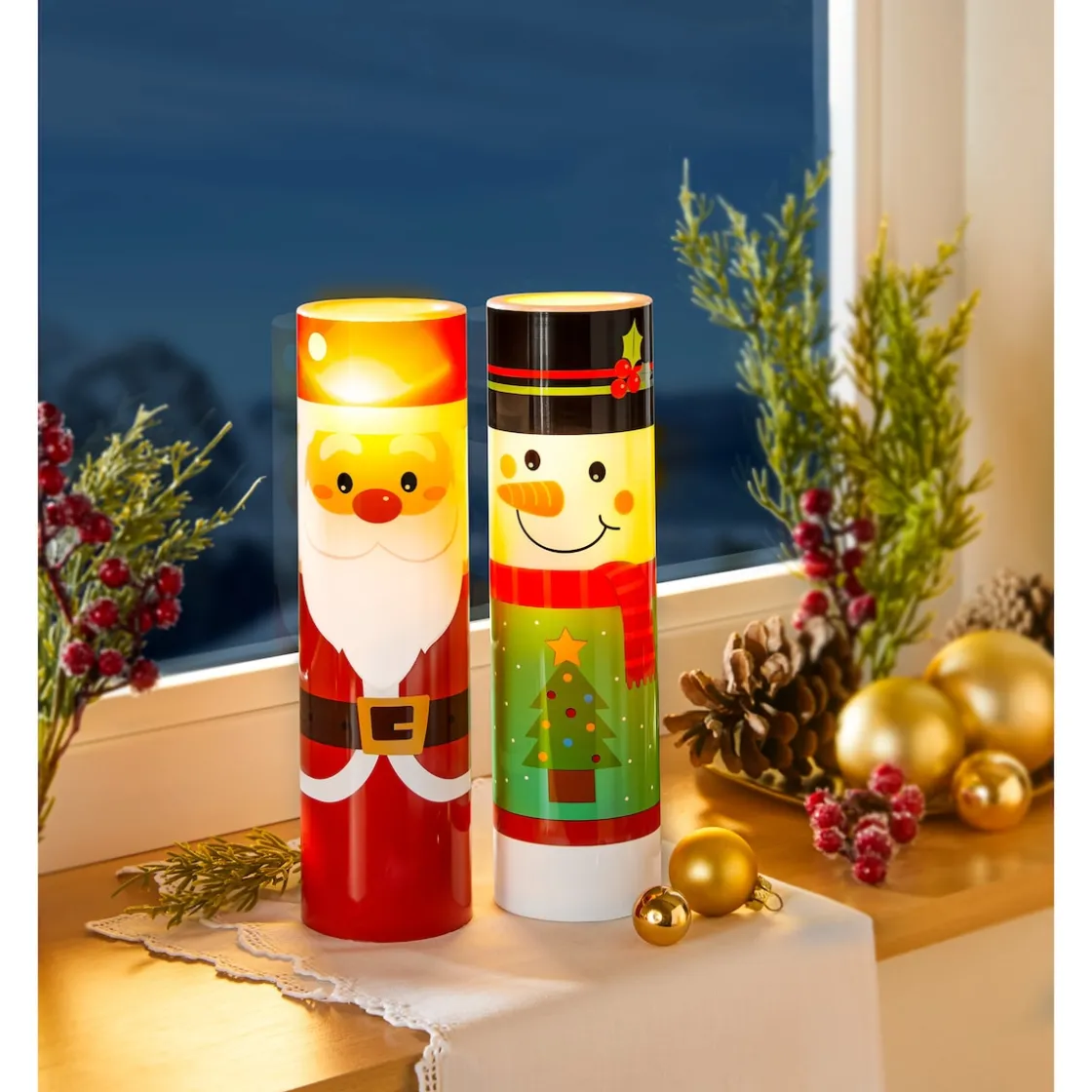 Weihnachtsdekoration·Weihnachtsbeleuchtung|Weihnachtsdekoration·Weihnachtskerzen|Die moderne Hausfrau LED-Kerze Santa
