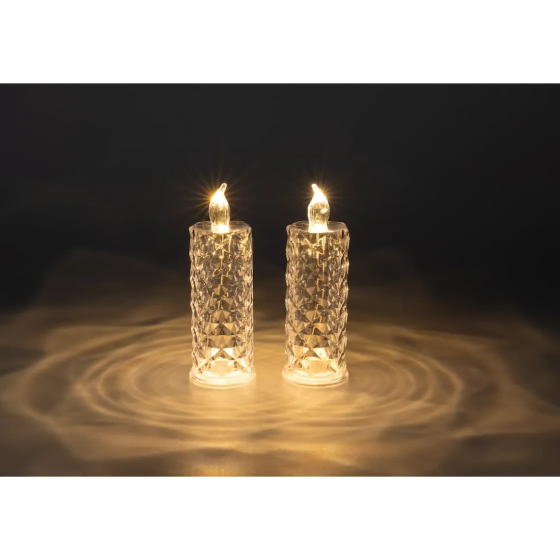 Gartendekoration ·Led-Leuchten|Leuchtdekoration·Kerzen & Teelichter|Die moderne Hausfrau LED-Kerzen „Diamond“, 2 Stück