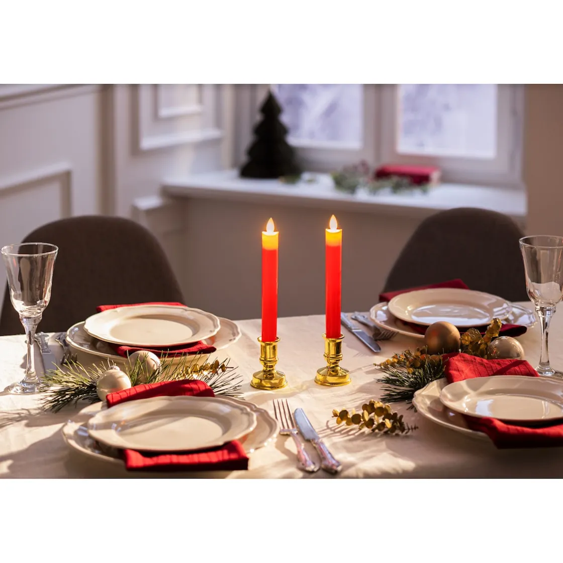 Gartendekoration ·Led-Leuchten|Leuchtdekoration·Kerzen & Teelichter|Die moderne Hausfrau LED-Kerzen „Elegant“, 2 Stück