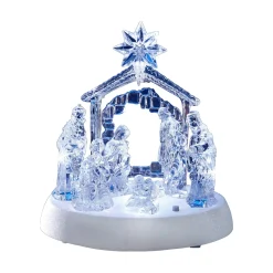 Weihnachtsdekoration·Krippen|Christliche Geschenke|Die moderne Hausfrau LED-Krippe "Musik"