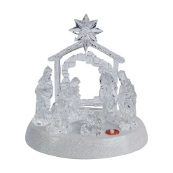 Weihnachtsdekoration·Krippen|Christliche Geschenke|Die moderne Hausfrau LED-Krippe "Musik"