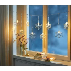 Lichterketten|Weihnachtsdekoration·Weihnachtsbeleuchtung|Die moderne Hausfrau LED-Lichtervorhang „Schneeflocken“, 95 cm