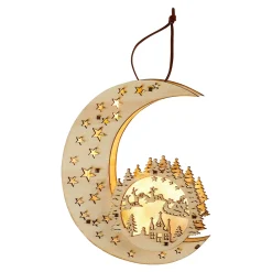 Weihnachtsdekoration·Weihnachtsbeleuchtung|Dekofiguren|Die moderne Hausfrau LED-Mond "Schlittenfahrt"