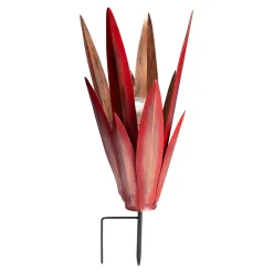 Gartendekoration ·Solarleuchten|Gartendekoration ·Led-Leuchten|Die moderne Hausfrau LED-Solar-Gartenstecker "Blatt" rot