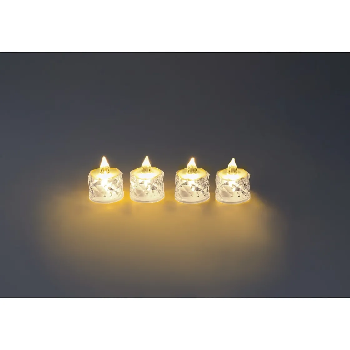 Gartendekoration ·Led-Leuchten|Leuchtdekoration·Kerzen & Teelichter|Die moderne Hausfrau LED-Teelichter „Diamond“, 4 Stück