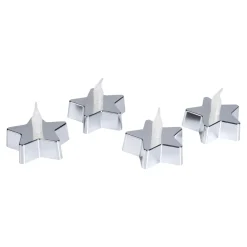 Herbstdekoration|Gartendekoration ·Led-Leuchten|Die moderne Hausfrau LED-Teelichter „Stern“, 4 Stück silberfarben