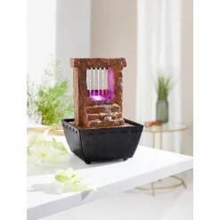 Dekofiguren|Die moderne Hausfrau LED-Zimmerbrunnen „Wasserfall“