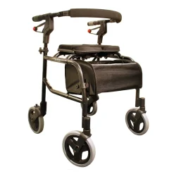 Rollatoren|Die moderne Hausfrau Leichtgewicht-Rollator NeXus mit Rückengurt und Tasche, faltbar grau