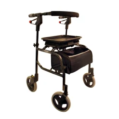 Rollatoren|Die moderne Hausfrau Leichtgewicht-Rollator NeXus mit Rückengurt und Tasche, faltbar grau