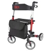Rollatoren|Die moderne Hausfrau Leichtgewicht-Rollator Premium, Aluminium, mit Rückengurt und Tasche - AT51006 rot