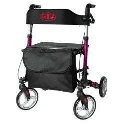Rollatoren|Die moderne Hausfrau Leichtgewicht-Rollator Premium, Aluminium, mit Rückengurt und Tasche - AT51006 lila