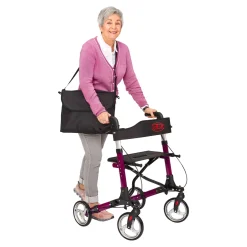 Rollatoren|Die moderne Hausfrau Leichtgewicht-Rollator Premium, Aluminium, mit Rückengurt und Tasche - AT51006 lila