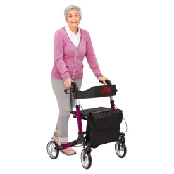 Rollatoren|Die moderne Hausfrau Leichtgewicht-Rollator Premium, Aluminium, mit Rückengurt und Tasche - AT51006 lila