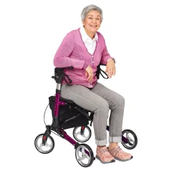 Rollatoren|Die moderne Hausfrau Leichtgewicht-Rollator Premium, Aluminium, mit Rückengurt und Tasche - AT51006 lila