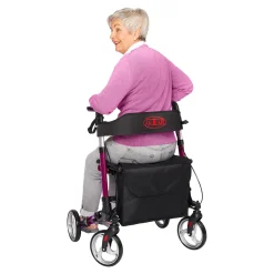 Rollatoren|Die moderne Hausfrau Leichtgewicht-Rollator Premium, Aluminium, mit Rückengurt und Tasche - AT51006 lila