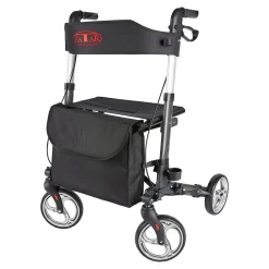 Rollatoren|Die moderne Hausfrau Leichtgewicht-Rollator Premium, Aluminium, mit Rückengurt und Tasche - AT51006 anthrazit