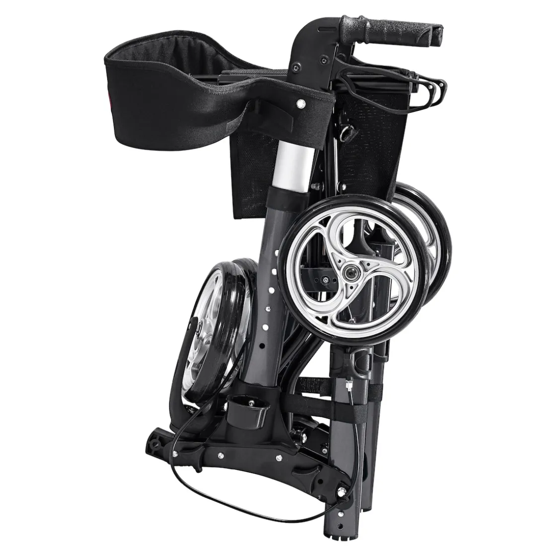 Rollatoren|Die moderne Hausfrau Leichtgewicht-Rollator Premium, Aluminium, mit Rückengurt und Tasche - AT51006 anthrazit