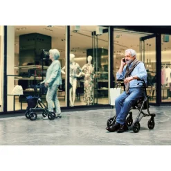 Rollatoren|Die moderne Hausfrau Leichtgewicht-Rollator Taima M-GT, Aluminium, mit Rückengurt und Tasche