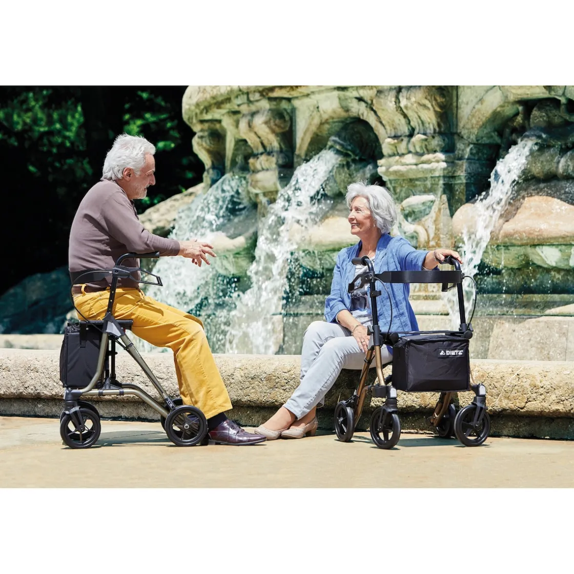 Rollatoren|Die moderne Hausfrau Leichtgewicht-Rollator Taima M-GT, Aluminium, mit Rückengurt und Tasche