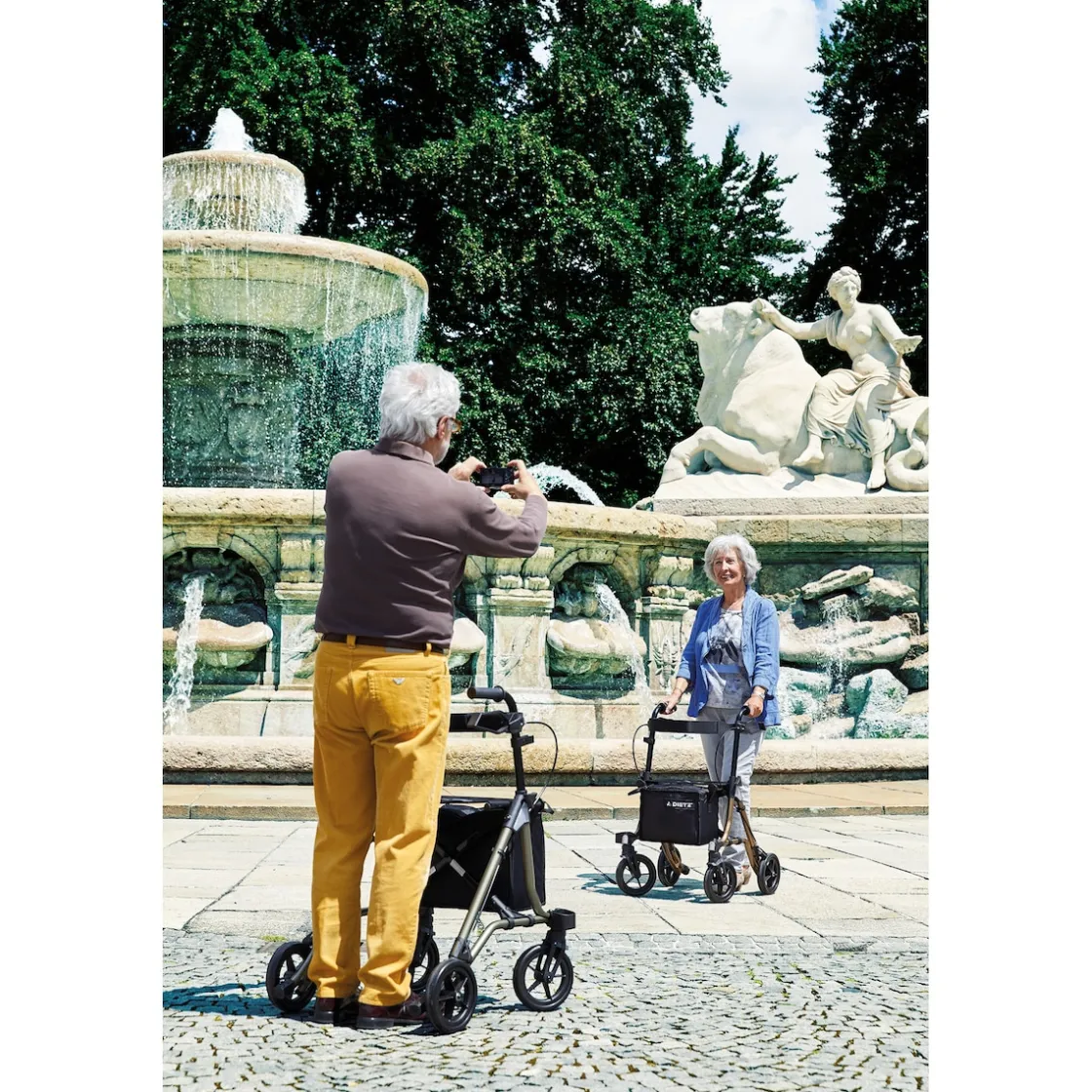 Rollatoren|Die moderne Hausfrau Leichtgewicht-Rollator Taima M-GT, Aluminium, mit Rückengurt und Tasche