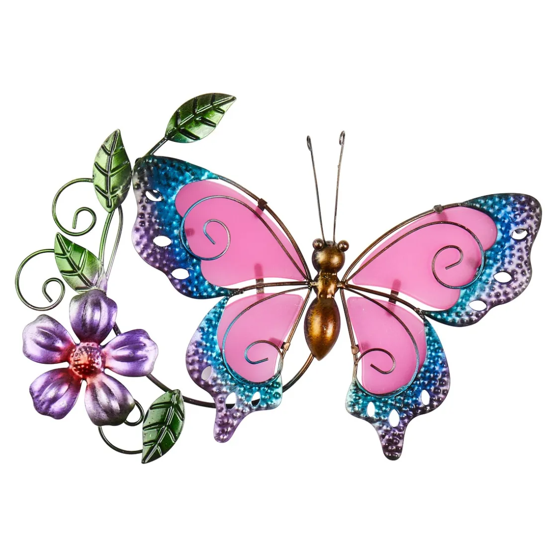 Dekofiguren|Die moderne Hausfrau Leucht-Wanddeko "Schmetterling" rosa