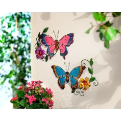 Dekofiguren|Die moderne Hausfrau Leucht-Wanddeko "Schmetterling" rosa