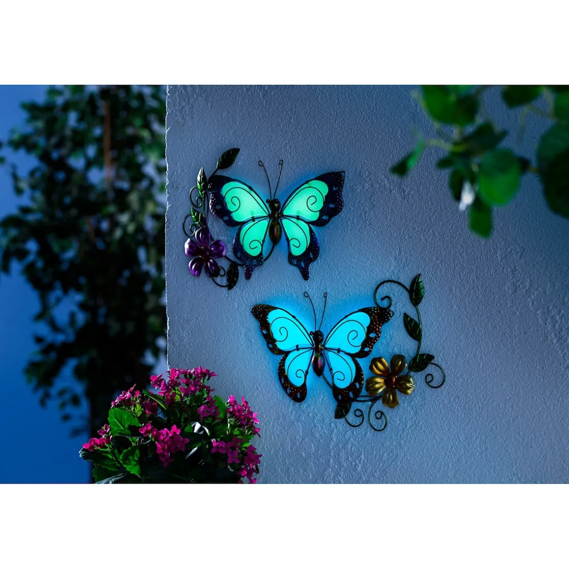 Dekofiguren|Die moderne Hausfrau Leucht-Wanddeko "Schmetterling" rosa