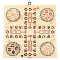 Spiele|Die moderne Hausfrau Ludo-Brettspiel „Katzenärger“, Holzspielbrett, 16 Spielfiguren + Würfel