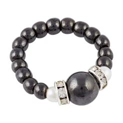 Schmuck & Uhren ·Ringe|Die moderne Hausfrau Magnet-Stretch "Hämatit" Ring