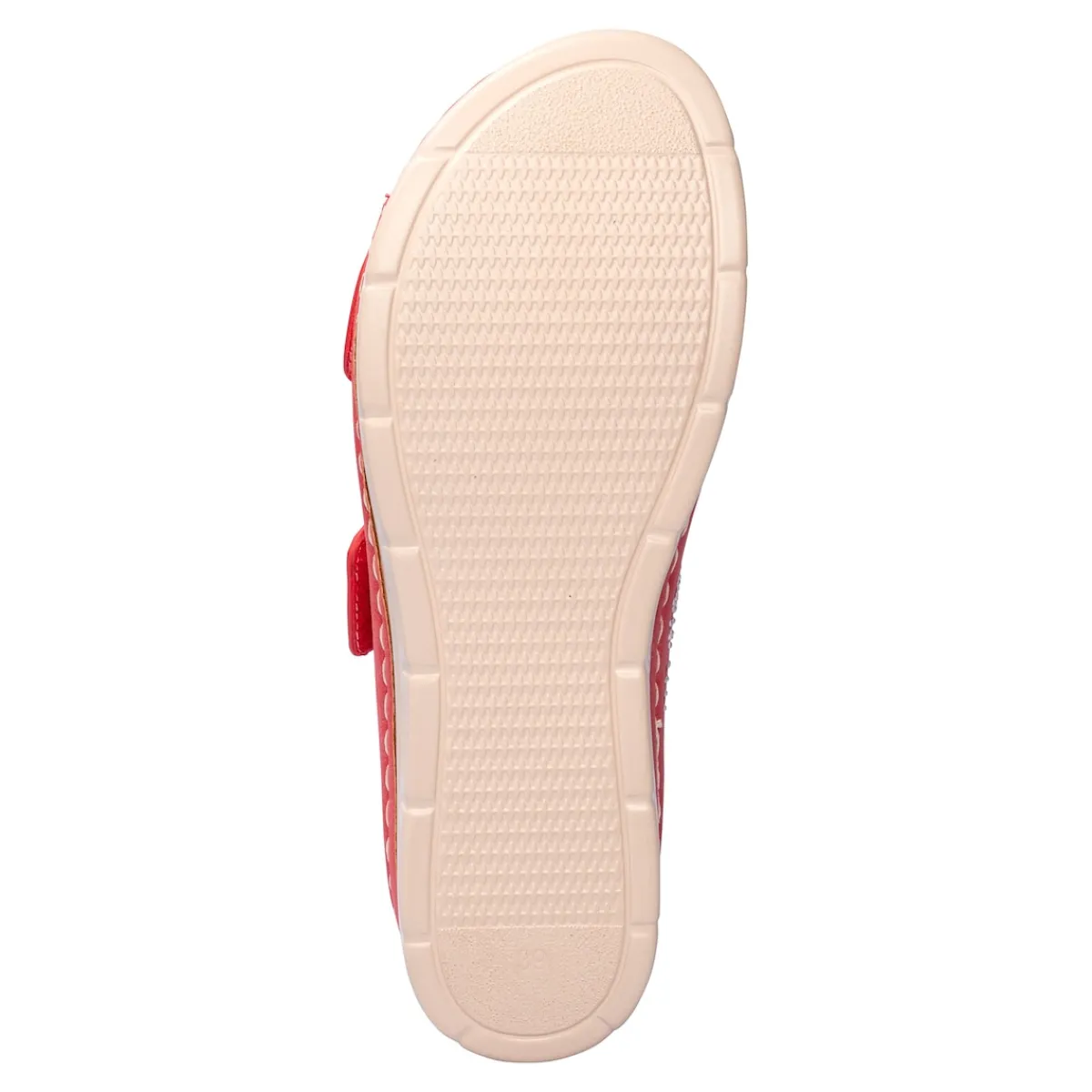 Damen Die moderne Hausfrau Massage-Klettpantolette „Michaela“ rot