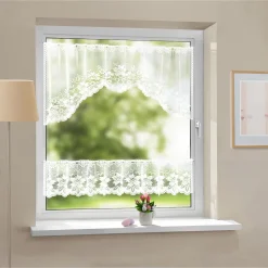 Frühlingsdekoration|Gardinen & Stores|Die moderne Hausfrau M-Bogen-Gardine „Blütentraum“, 2-teilig