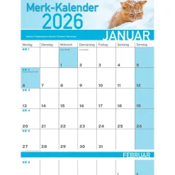 Wand- & Taschenkalender|Die moderne Hausfrau Merkkalender 2026 „Katzenbabies“