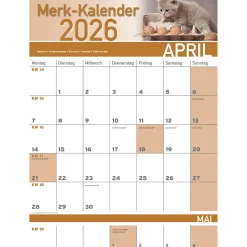 Wand- & Taschenkalender|Die moderne Hausfrau Merkkalender 2026 „Katzenbabies“