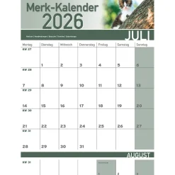 Wand- & Taschenkalender|Die moderne Hausfrau Merkkalender 2026 „Katzenbabies“