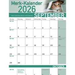 Wand- & Taschenkalender|Die moderne Hausfrau Merkkalender 2026 „Katzenbabies“